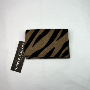 Maurizio Taiuti Italy Animal Print Leather Pony Hair Flap PASSPORT CASE